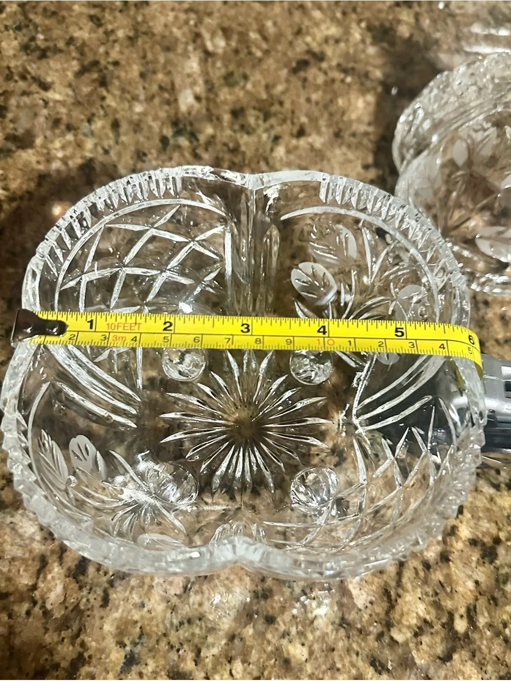 Cut Crystal Lidded Candy Dish - Clear